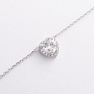 Серебряное колье "Сердечко" с фианитами 908-01571 от ювелирного магазина Оникс - 2