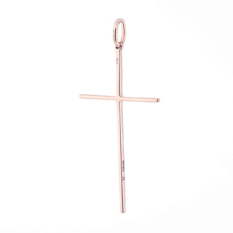 Золота підвіска - хрестик з діамантами пб0073ch від ювелірного магазину Онікс - 2