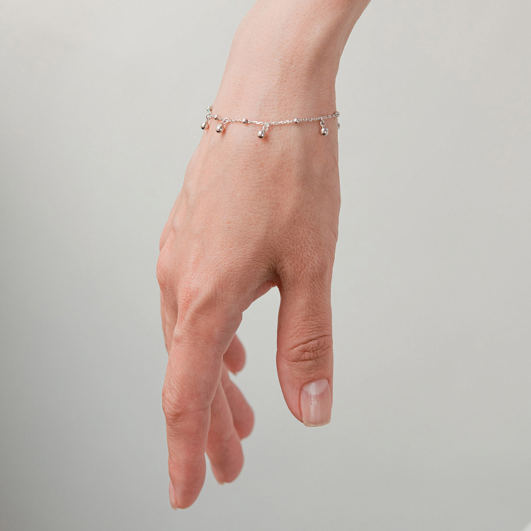 Браслет "Шарики" в белом золоте б05592 от ювелирного магазина Оникс - 4