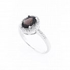 Серебряное помолвочное кольцо с дымчатым топазом и фианитами 111162 от ювелирного магазина Оникс
