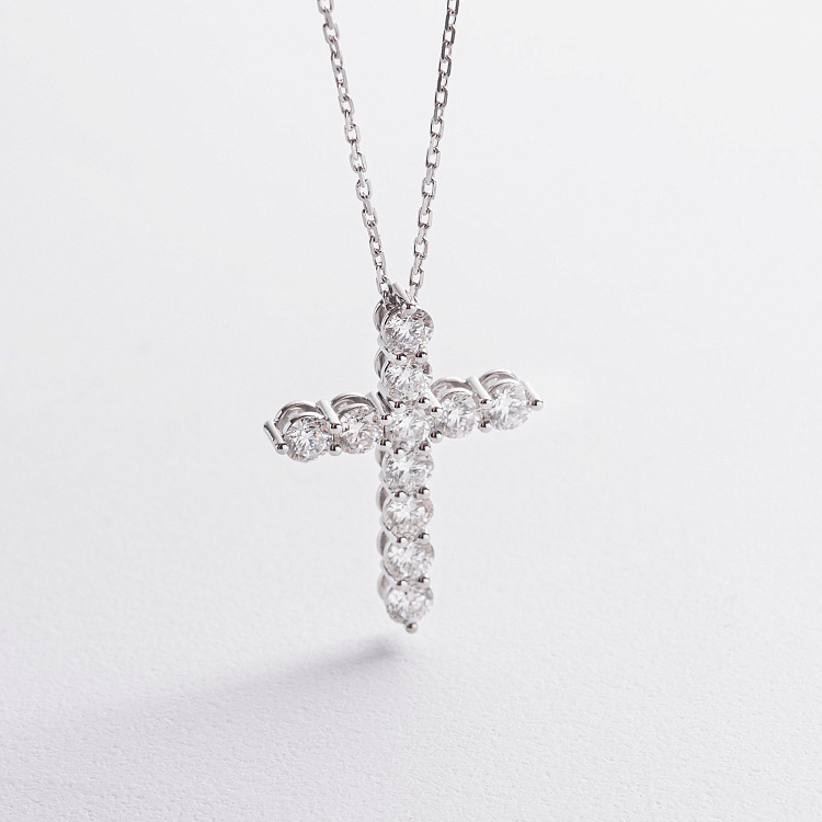 Золотое колье "Крестик" с бриллиантами 747091121 от ювелирного магазина Оникс