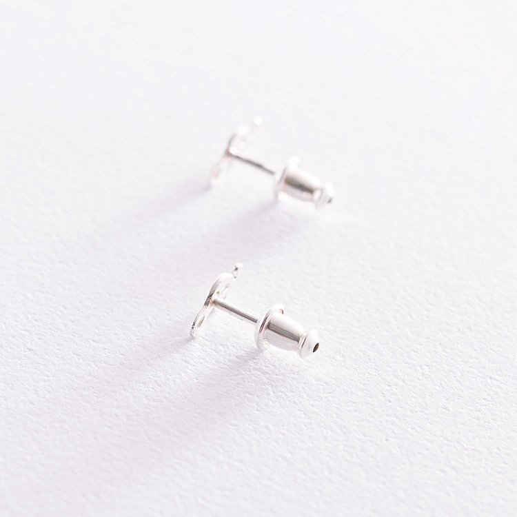 Серебряные серьги - пусеты "Скрипичный ключ" 122827 от ювелирного магазина Оникс - 2