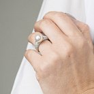 Женское серебряное кольцо (искусственный жемчуг, фианиты) 112022 от ювелирного магазина Оникс - 3