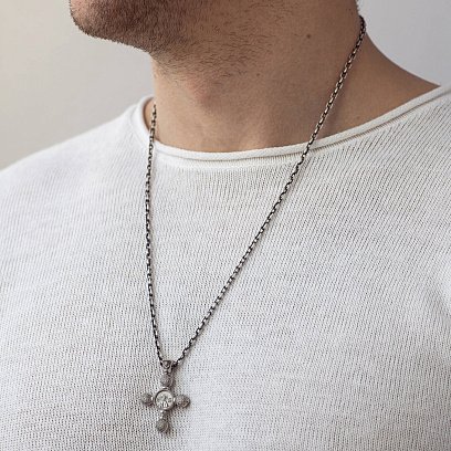 Мужской православный крест "Спас Нерукотворный. Икона Божией Матери" 1603 №4