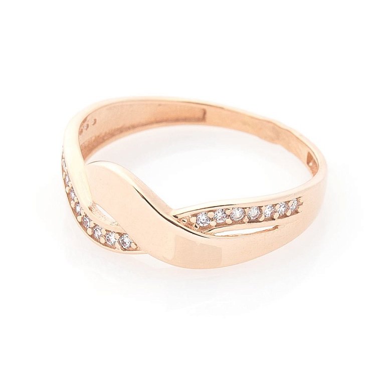 Золота каблучка (фіаніти) к05803 від ювелірного магазину Онікс - 1