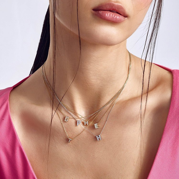 Колье с буквой "С" в красном золоте (фианиты) кол01255С от ювелирного магазина Оникс - 8