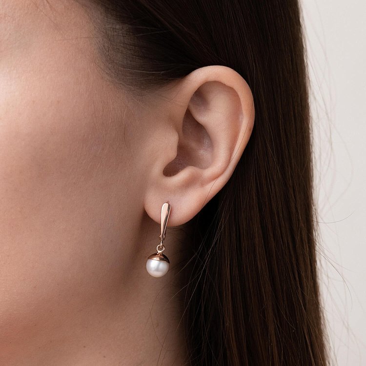 Золоті сережки (культ. прісн. перли) с07773 від ювелірного магазину Онікс - 2