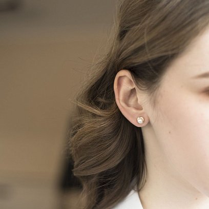 Серьги-гвоздики (культ. пресн. жемчуг) с02599 №4