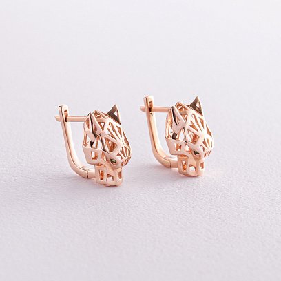Золоті сережки "Пантери" с07740