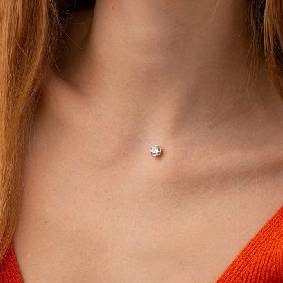 Камушек на леске (фианит в золоте) кол01056 №4