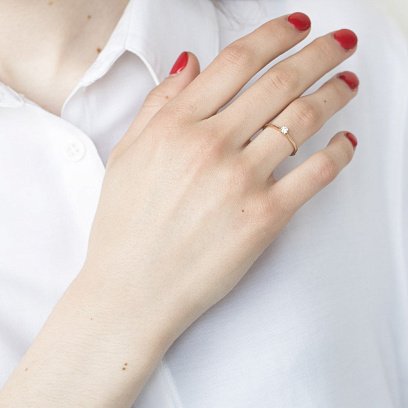 Золотое помолвочное кольцо (циркон Swarovski) к06224 №4