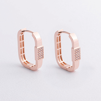 Сережки "Marta" з фіанітами (червоне золото) с09583