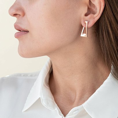 Золоті сережки "Афіна" без каменів с07541 №2