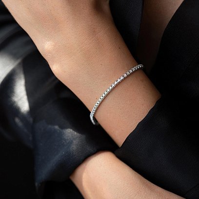 Браслет Теніс у білому золоті з білими діамантами 518751501 №4