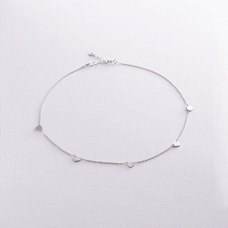 Срібне кольє "Сердечки" 908-01075 від ювелірного магазину Онікс