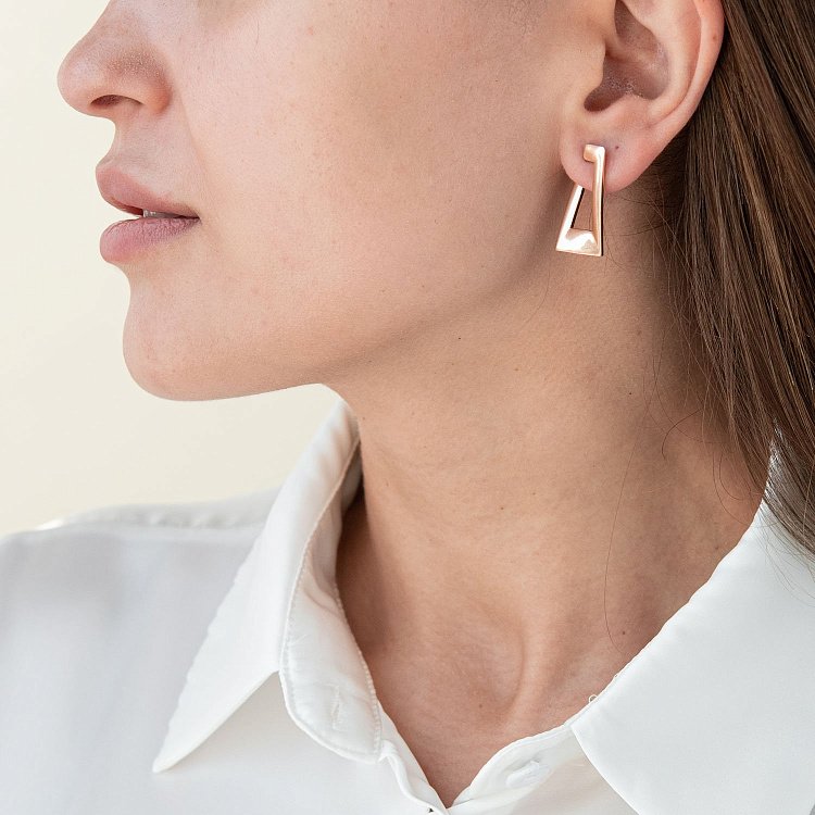 Золоті сережки "Афіна" без каменів с07541 від ювелірного магазину Онікс - 1