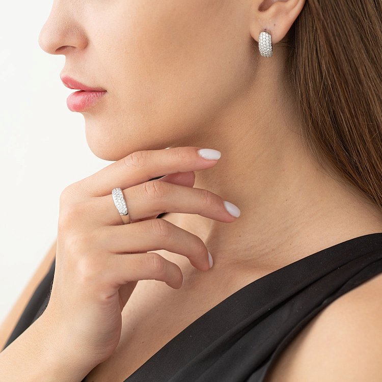 Золоті сережки з діамантами с619 від ювелірного магазину Онікс - 1