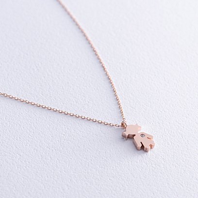 Кольє "Дівчинка" у червоному золоті (фіаніт) кол02200