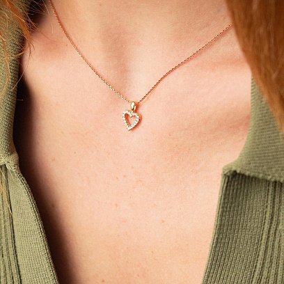 Золотой кулон "Сердечко" (бриллиант) пб0175nl №6