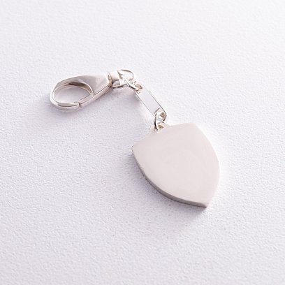 Серебряный брелок "Герб України - Тризуб. Україна понад усе. Индивидуальная гравировка" 10058 №4