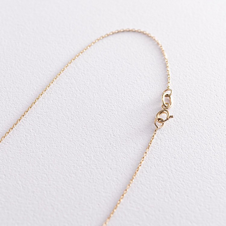 Двойное золотое колье с монеткой и фианитом (возможна гравировка) кол01768 от ювелирного магазина Оникс - 5