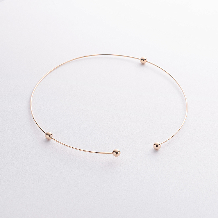 Кольє - чокер "Emilia" (жовте золото) з кульками кол02615 від ювелірного магазину Онікс - 4