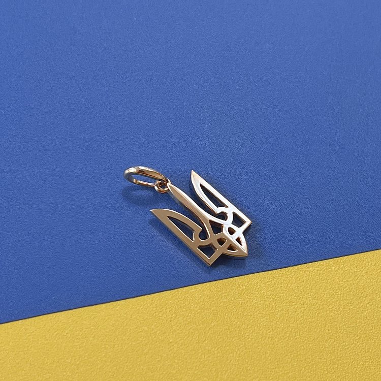 Золотой кулон "Герб Украины - Тризуб" п03703 от ювелирного магазина Оникс - 2