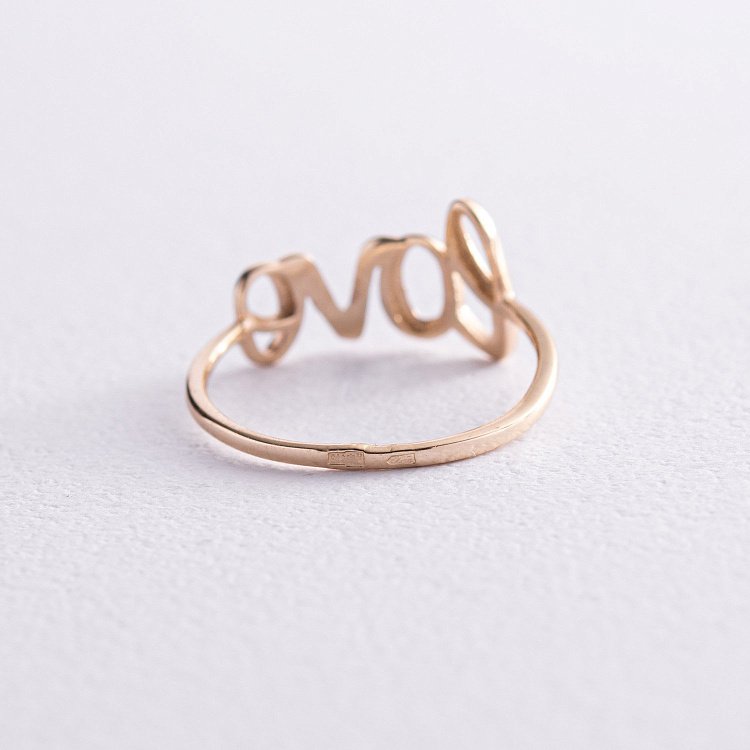 Каблучка "Love" у жовтому золоті к07093 від ювелірного магазину Онікс - 4