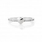 Срібний перстень з сердечком (фіаніти) 112045 от ювелирного магазина Оникс - 2