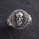 Мужское серебряное кольцо "Викинг" 424 от ювелирного магазина Оникс - 11