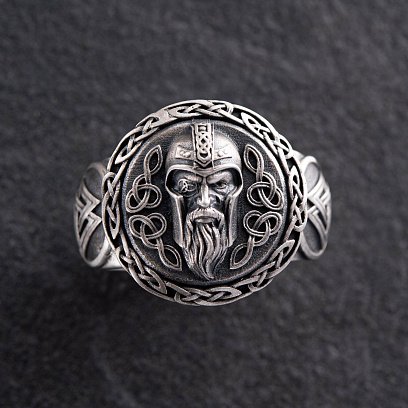 Мужское серебряное кольцо "Викинг" 424 №11