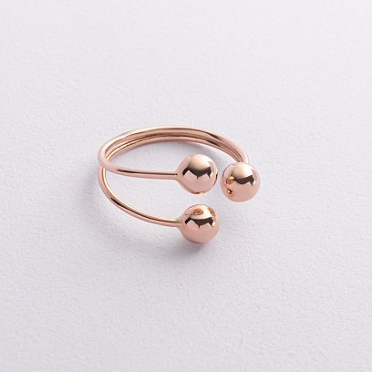 Кольцо "Шарики" в красном золоте к08262 №6