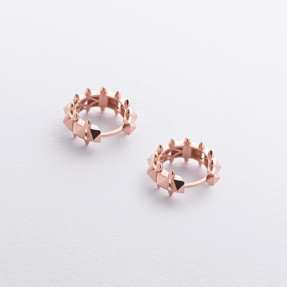 Серьги - кольца "Tamila" в красном золоте с09369 №2