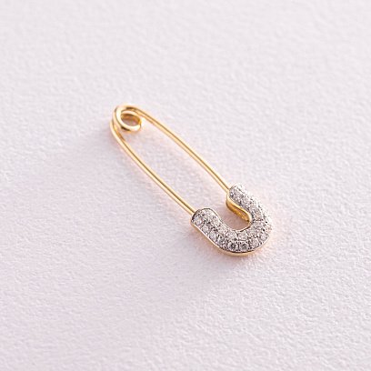 Золотая булавка с бриллиантами закб0007nl №3