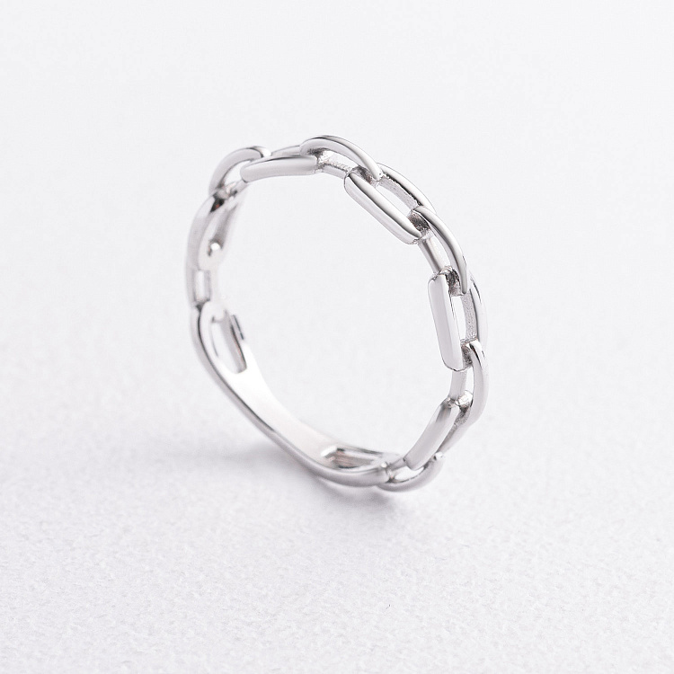 Каблучка "Ланцюжок" у білому золоті к08527 від ювелірного магазину Онікс - 1