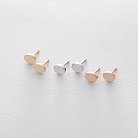 Золоті сережки - пусети Овальні без каменів с06196 от ювелирного магазина Оникс - 2