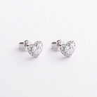 олотые серьги - пусеты "Сердечки" с бриллиантами сб0651nl от ювелирного магазина Оникс - 1