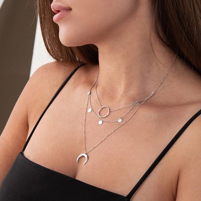 Колье "Нимфа" в белом золоте кол02016 №2