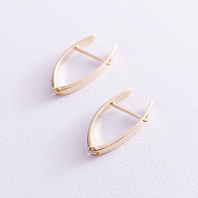 Серьги Минимализм в желтом золоте с06999 №3