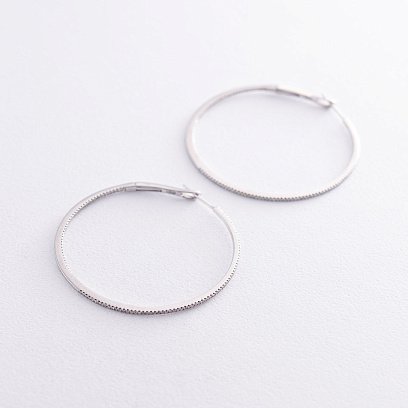 Золотые серьги - кольца с бриллиантами с690 №3