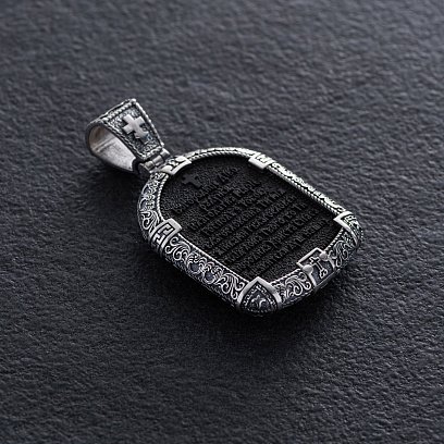 Серебряный кулон "Богородица Дево - Молитва" (эбеновое дерево) 1230 №7