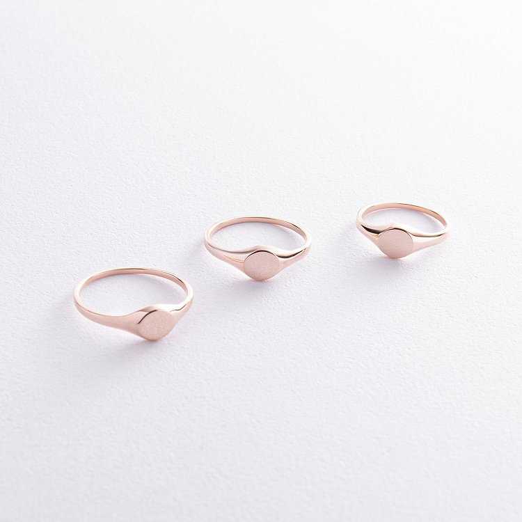 Печатка в красном золоте (возможна гравировка) к07537 от ювелирного магазина Оникс - 2