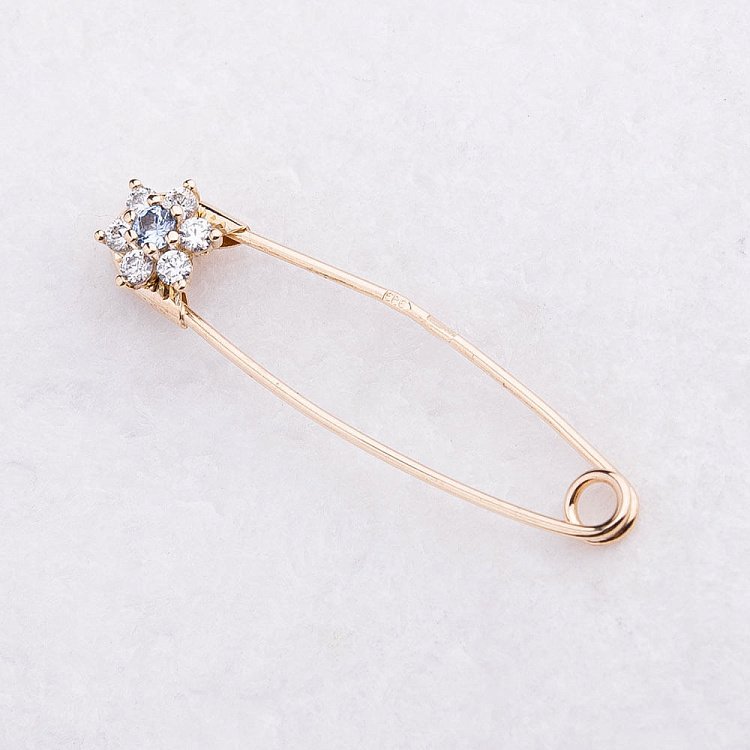 Золота шпилька "Квіточка" з фіанітами зак00219 від ювелірного магазину Онікс - 2