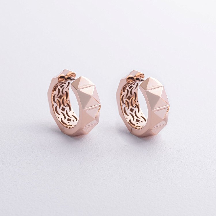 Сережки - кільця "Luisa" у червоному золоті с09162 від ювелірного магазину Онікс