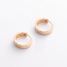 Серьги - кольца "Love" в желтом золоте с09703 от ювелирного магазина Оникс - 1