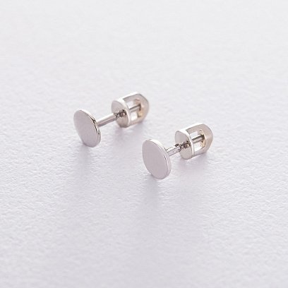 Золотые серьги-пусеты "Кружочки" с06475