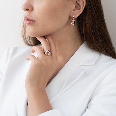 Золотое кольцо "Шар" к06656 №2