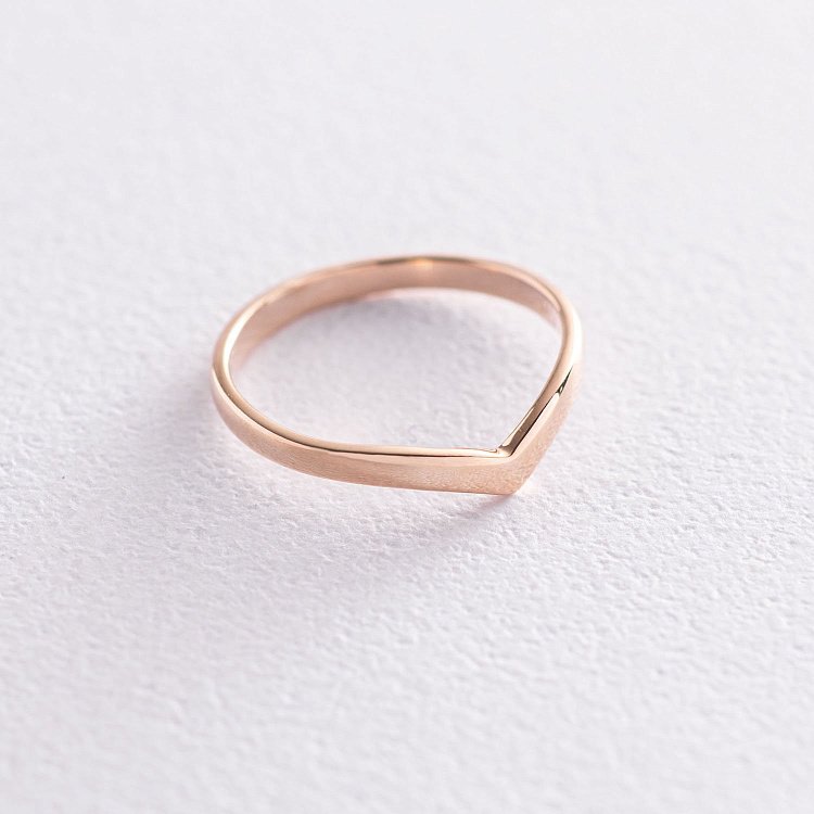 Каблучка "Мінімалізм" в червоному золоті к06704 від ювелірного магазину Онікс