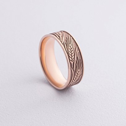 Обручальное кольцо "Колосок" в красном золоте 241281300