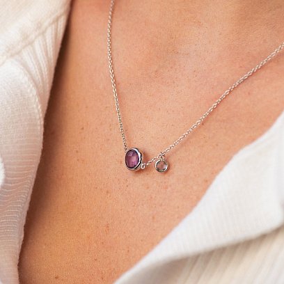 Золоте кольє (аметист, топаз) кол01858 №10